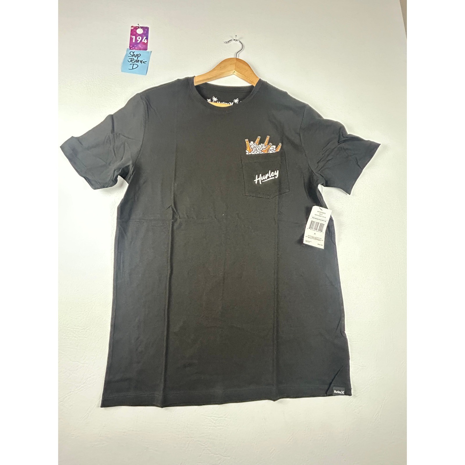 NWT Hurley Mens Everyday Pocket Tee Small Black Cotton Casual Streetwear Shirt gallery