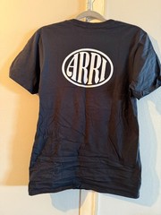 ARRI Anvil Lightweight Black 100% Cotton T-Shirt ARRI Logo Front & Back Small