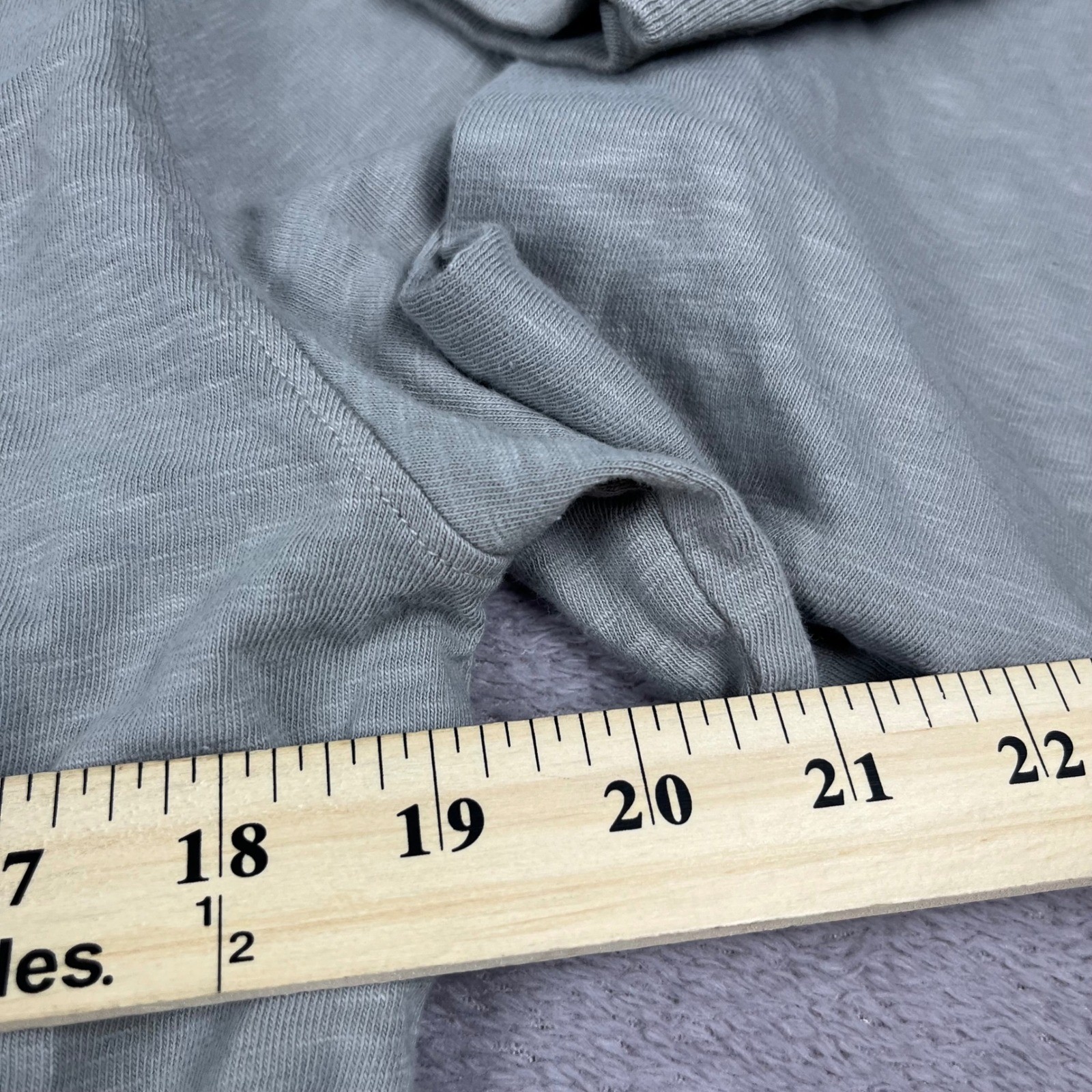 American Giant Mens Long Sleeve T-Shirt Grey Slub Knit Cotton Crew Neck Size S gallery