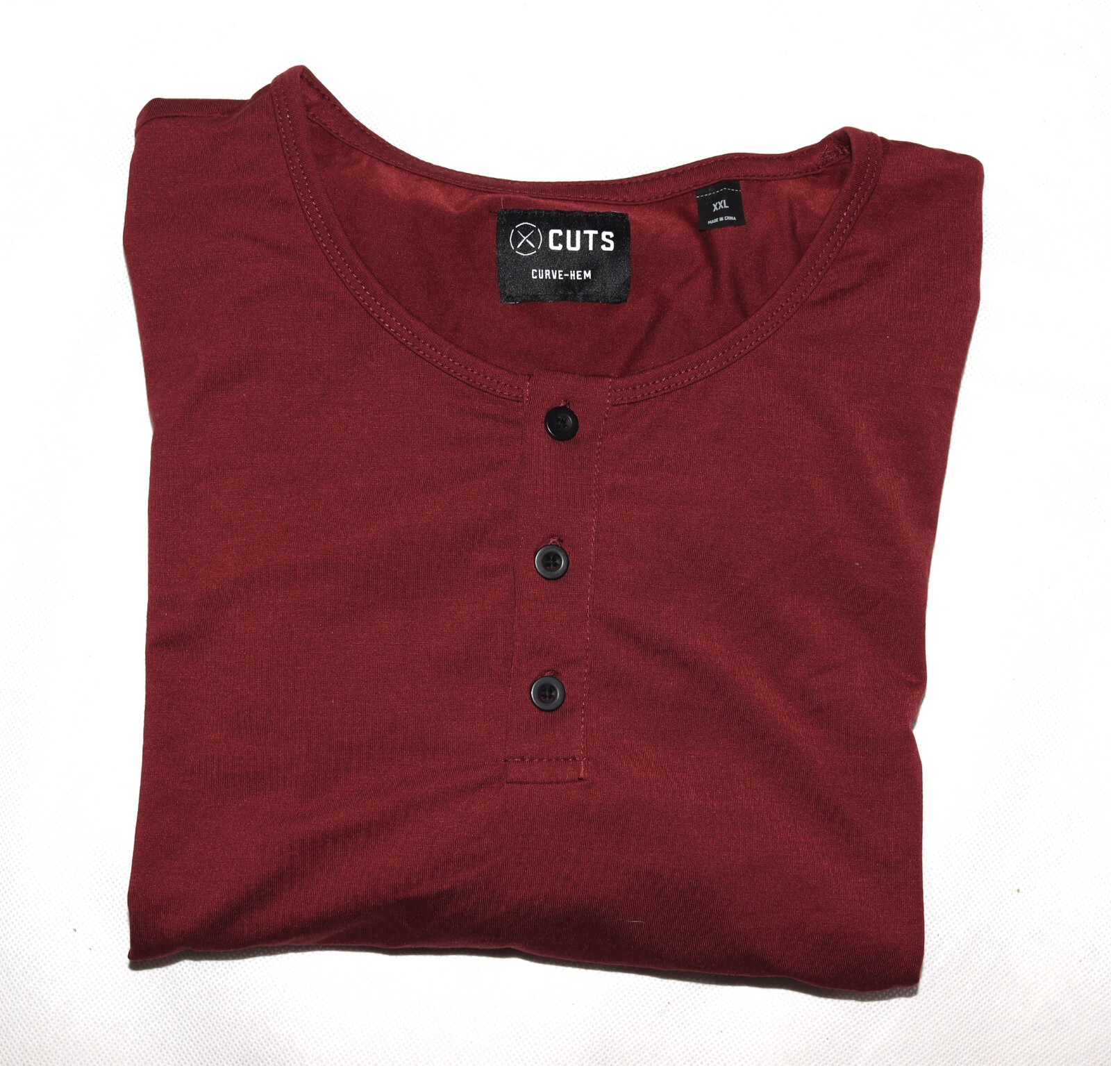 X Cuts Curve Hem PYCA PRO Men's Long Sleeve Henley Shirt Size 2XL gallery