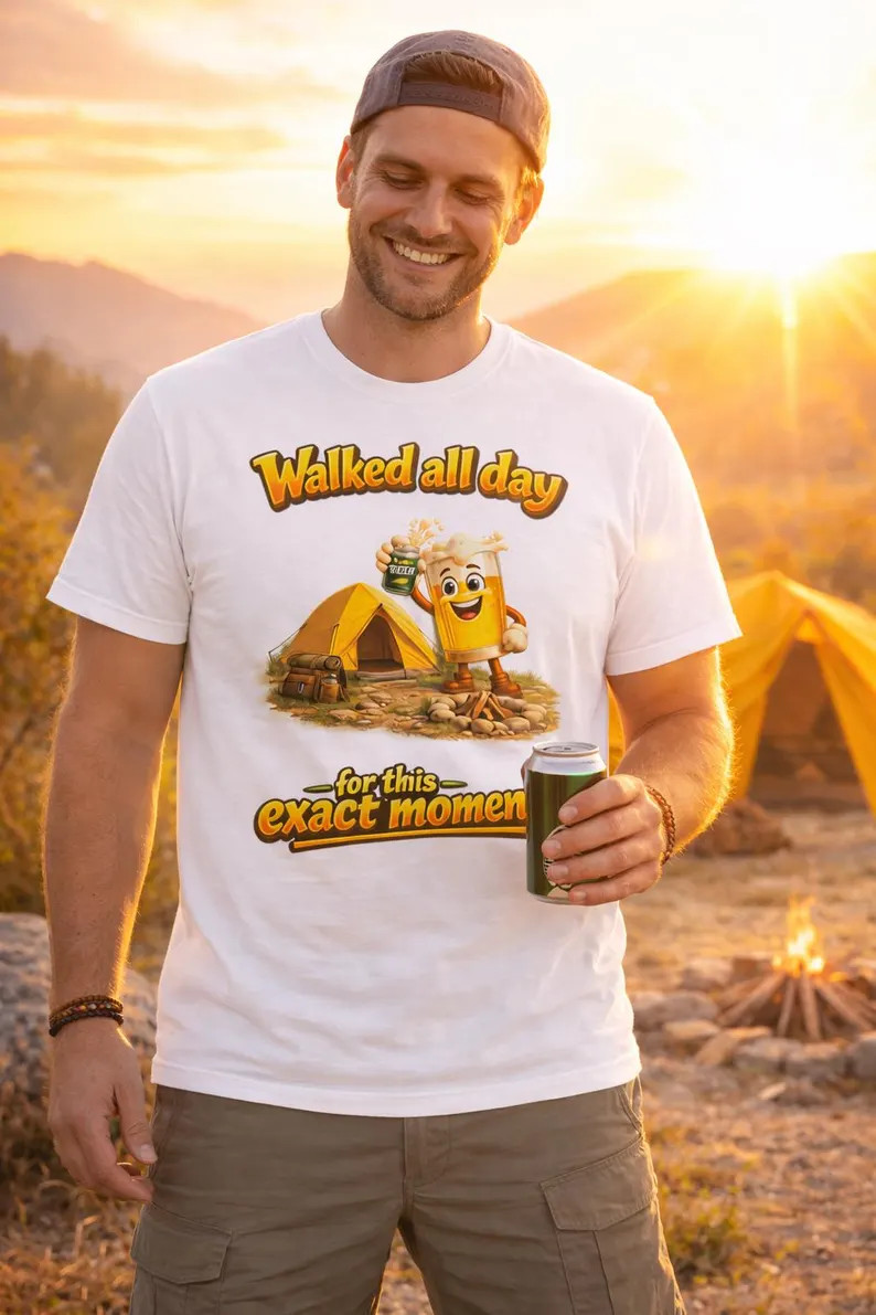 Funny Hiking Beer Camping Outdoor Adventure Gildan Tee Shirt gallery