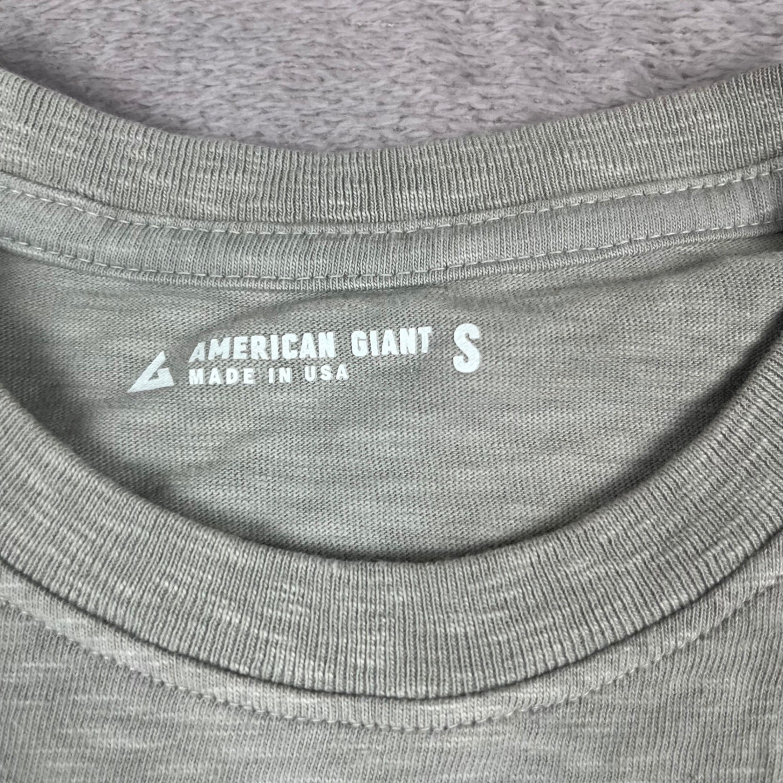 American Giant Mens Long Sleeve T-Shirt Grey Slub Knit Cotton Crew Neck Size S gallery