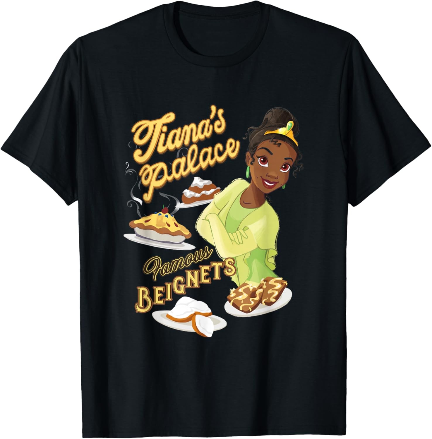 Disney Princess Tiana Palace Beignets Black T-Shirt gallery