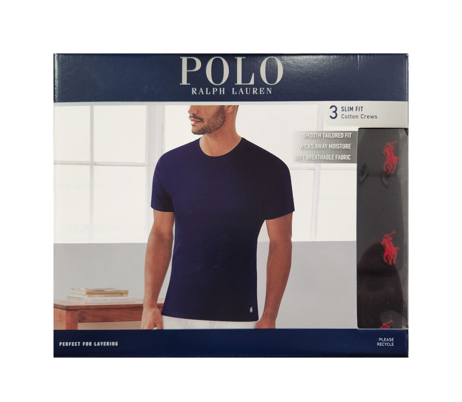 Polo Ralph Lauren Men's Black Slim Fit Crew-Neck 3 Pack T-Shirts gallery