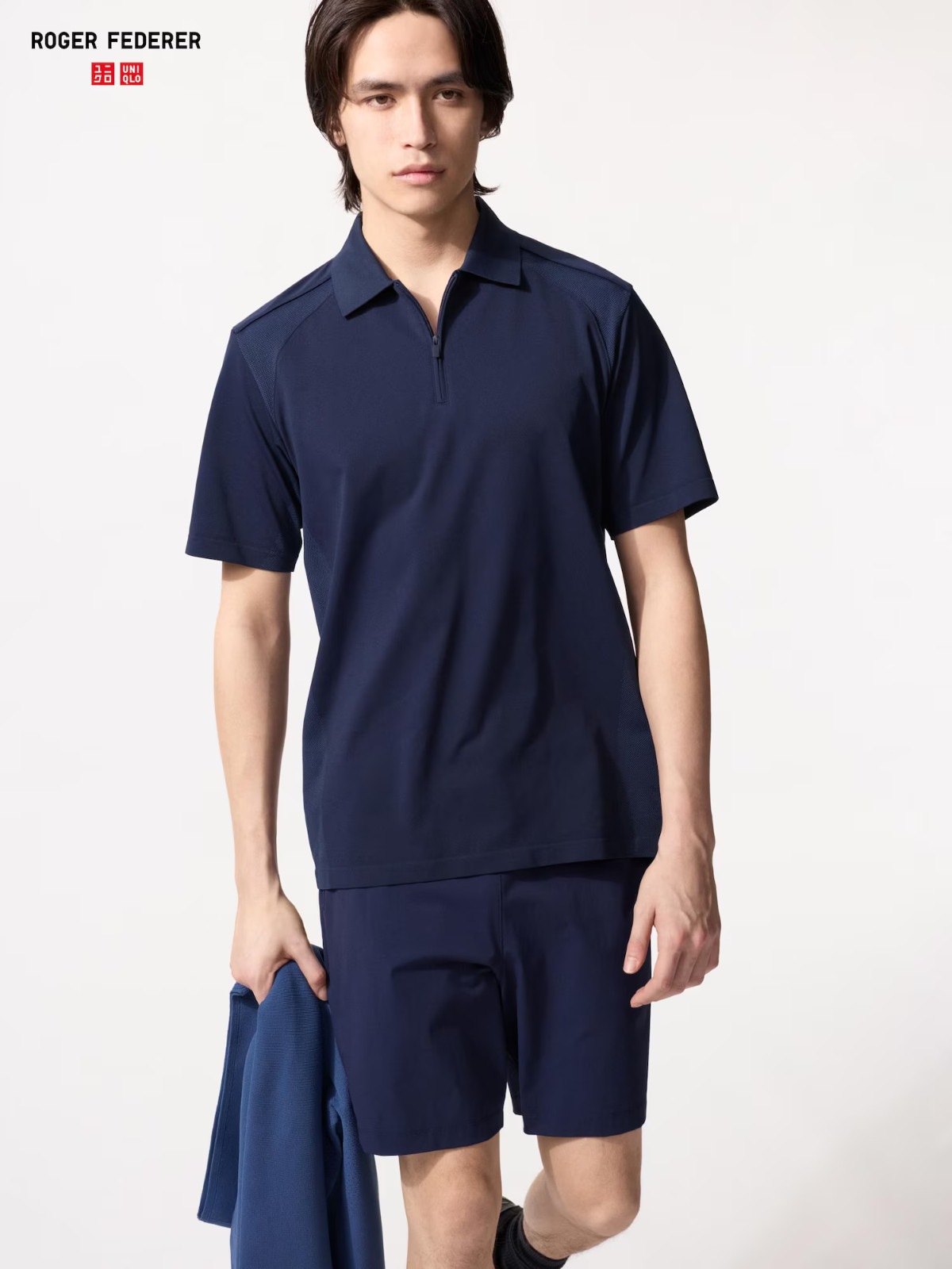 UNIQLO x ROGER FEDERER XS-4XL Dry-EX Half-Zip Polo Shirt Men 3 Colors 482306 NWT gallery