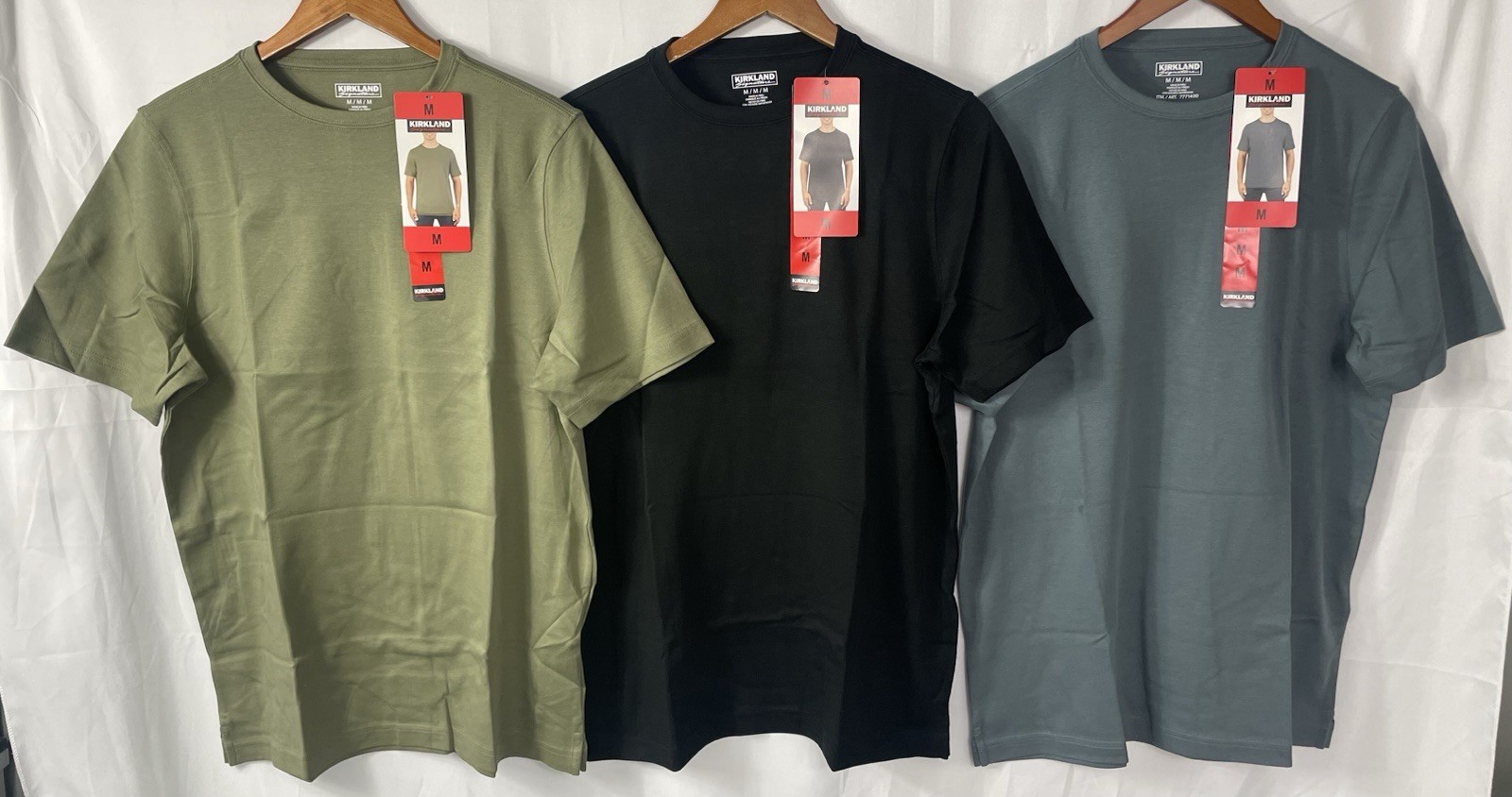 Kirkland Signature Men's Lot of (3) 100% Pima Tee Pick Your Size & Color NWT gallery