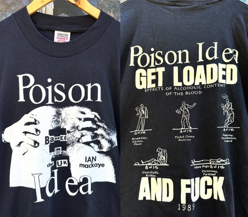 1989 Poison Idea ‘Ian Mackaye’ Retro Style Basic Black Men Women T shirt NH25428