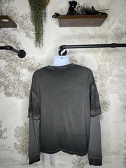 YOUNGLA Rare! SAMPLE PROTO. Size M Long Sleeve YP8044 Brand New Black/Oil Wash