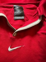 Nike Scarlet, Gray & White, Collared Embroidered Polo Shirt, Size Medium!