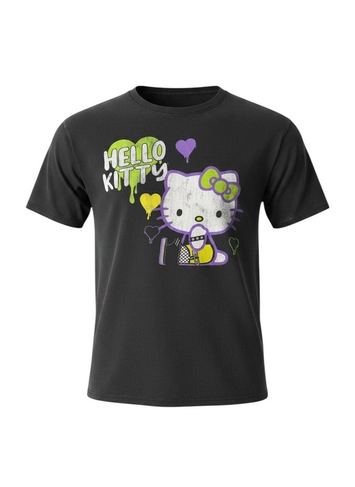 Sanrio Hello Kitty Goth Punk Graphic T-Shirt by Ripple Junction