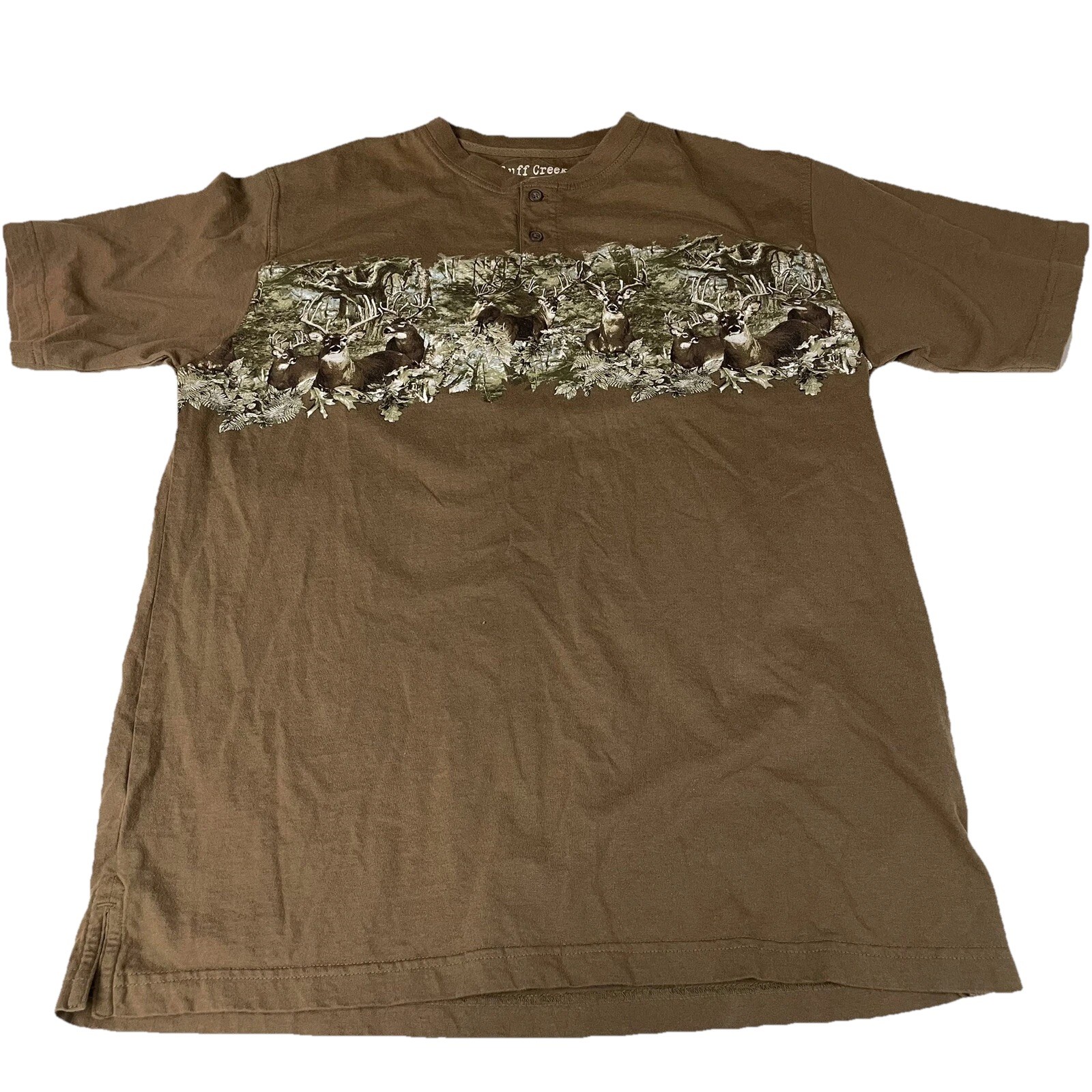 Vintage Bluff Creek Outfitters Men’s Graphic Tshirt Medium Casual Formal Deer gallery