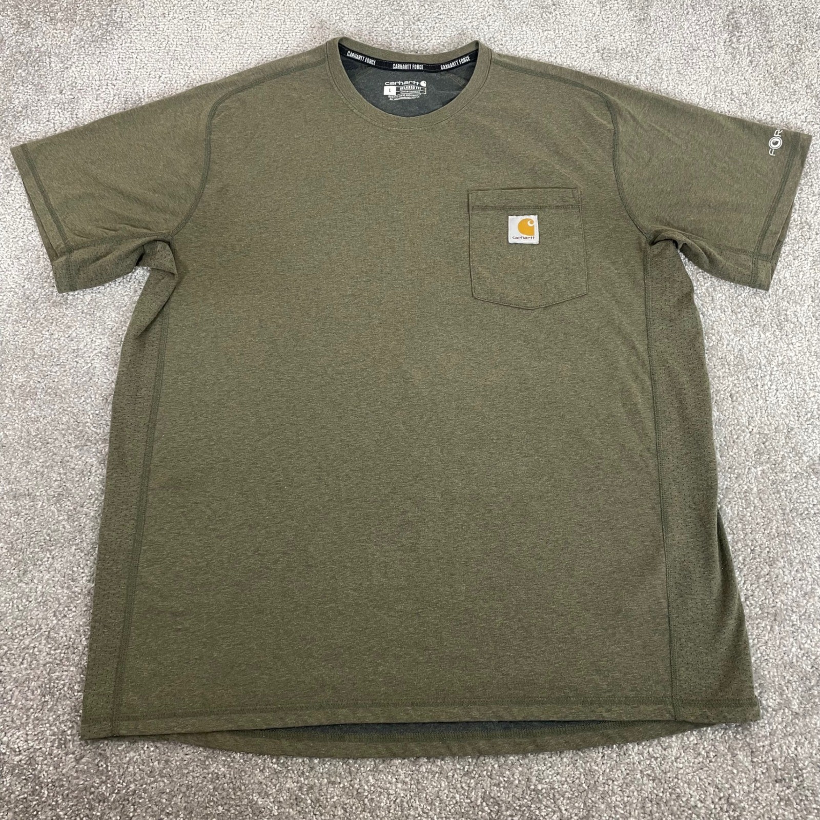 Carhartt Force T Shirt Mens Large Relaxed Fit Pocket Utility Performance Green gallery