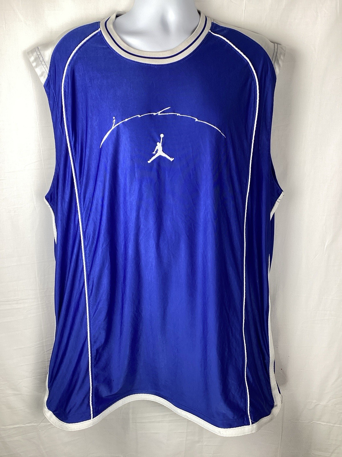 AIR JORDAN JUMPMAN Jersey VTG Dazzle Shiny Silky Y2K 2000s Sleeveless Shirt 3XL