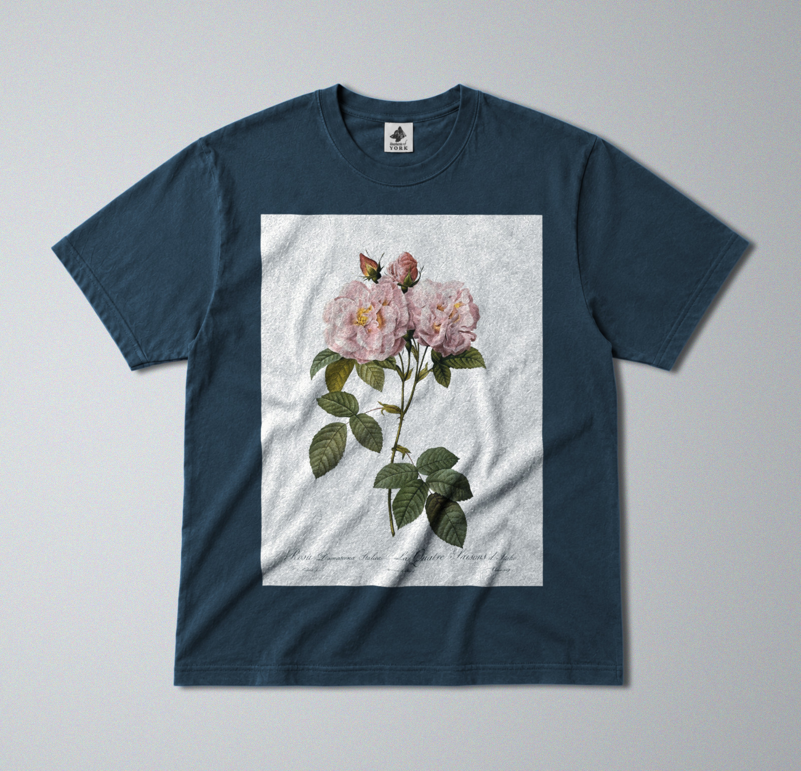 100% Cotton Tee - Regular Fit - Unisex - Pink Roses - Minimalist Botanical Print gallery