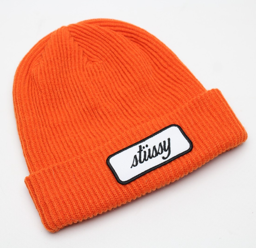 2019 STUSSY ~PATCH~ CUFF BEANIE head/gear/y2k/knit/logo/hunting/tour/intl/work