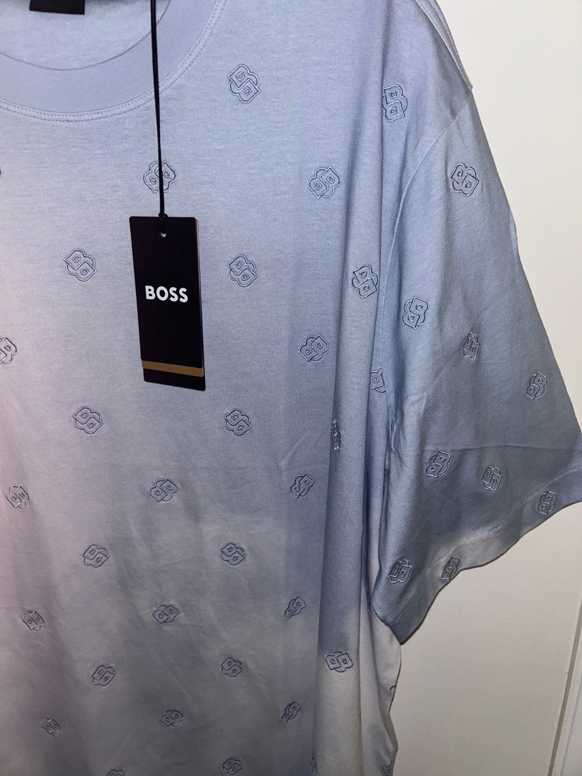 NWT's Hugo Boss Tames Pastel Blue Embroidered T-shirt 3XT 3XLT Tall Retail $178 gallery