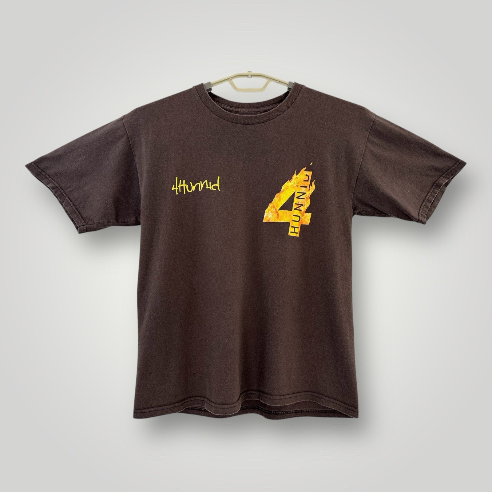 YG Shirt Medium 4 Hunnid 400 Rapper Rap Flaming Flame Hip-hop Tee Double Sided gallery