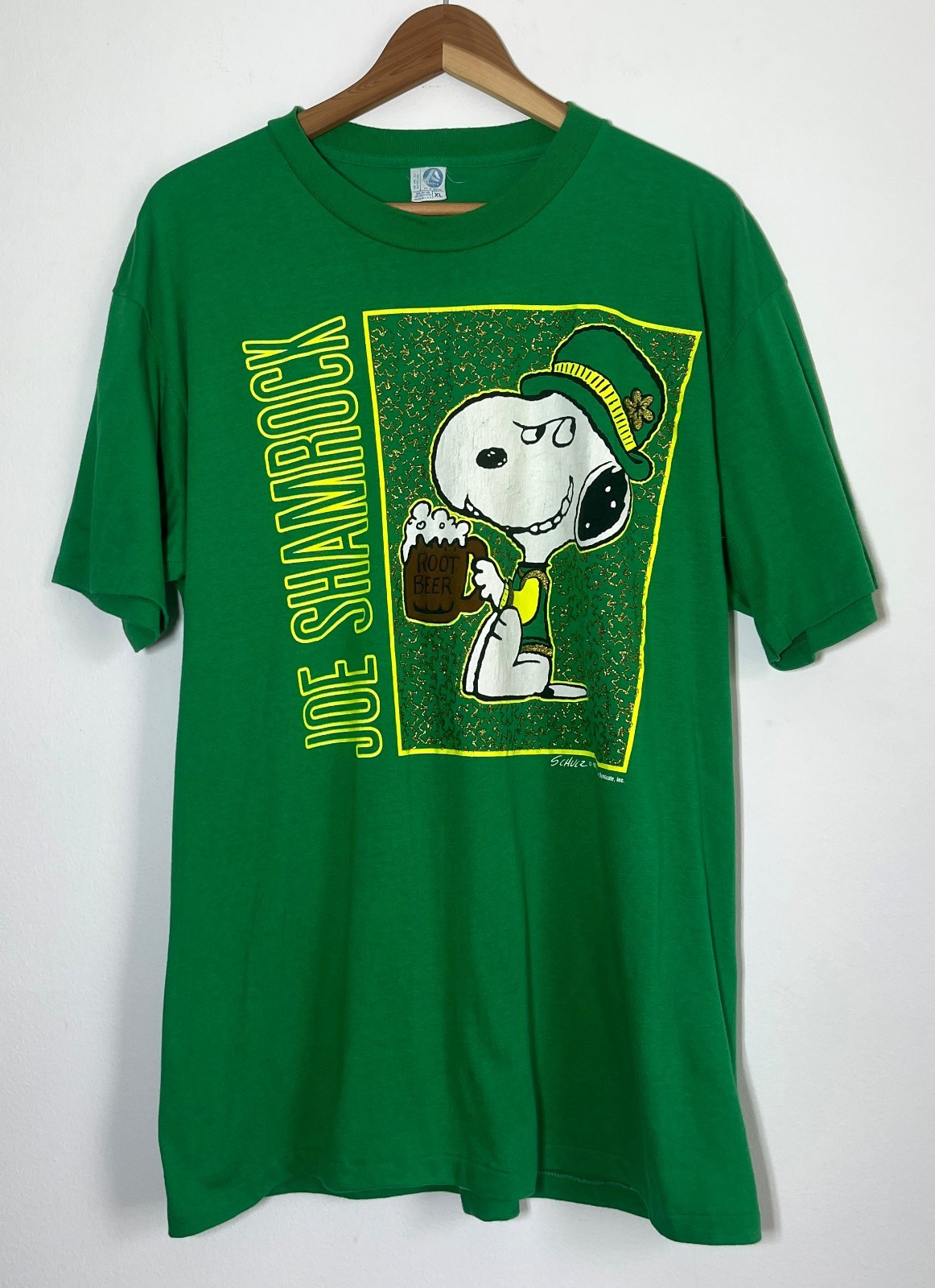 Vintage 80s Schulz 'Joe Shamrock' T-shirt by Artex Made in USA Sz XL gallery