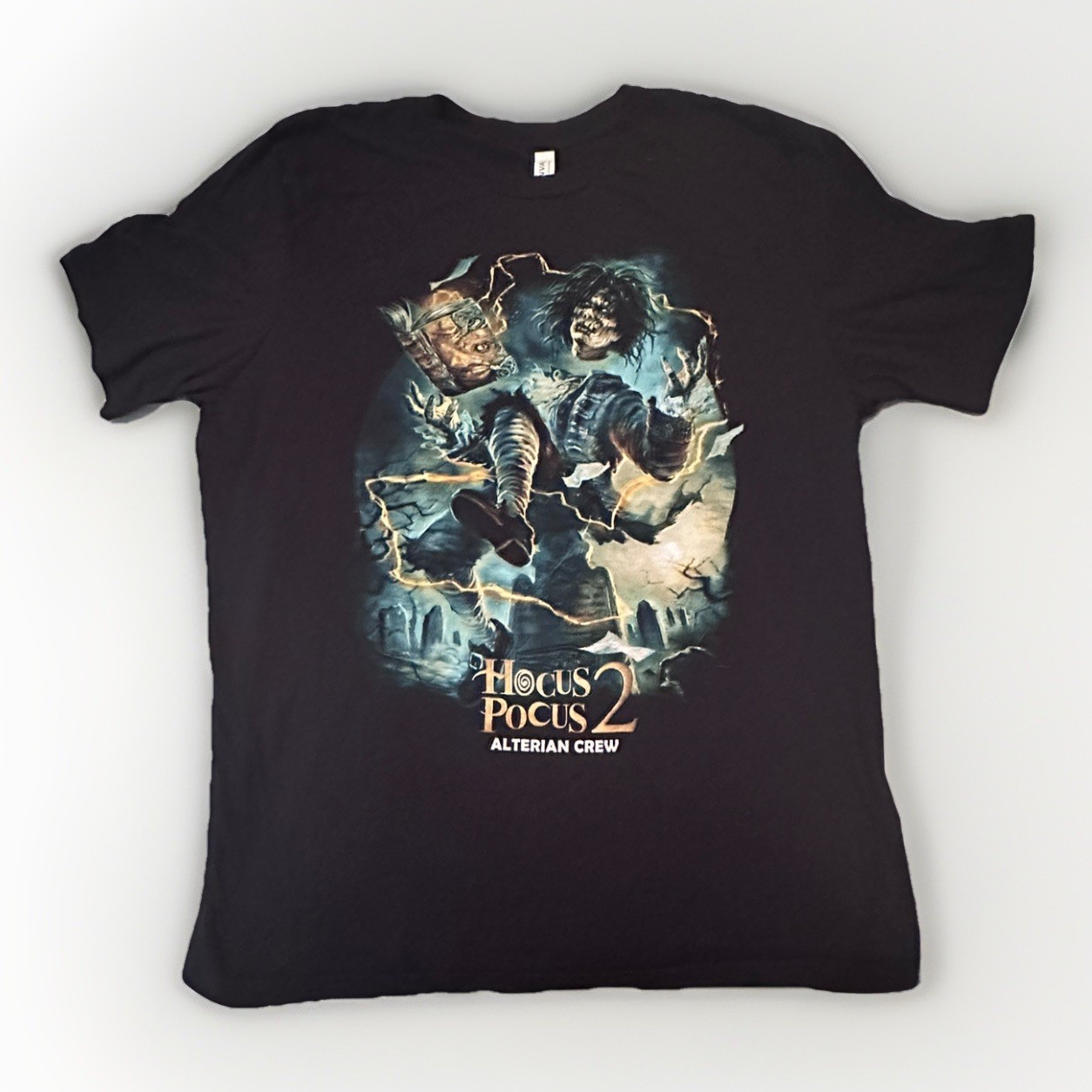 Rare Disney HOCUS POCUS 2 Crew Xl Shirt Black Movie Promo Billy Butcherson Jones gallery