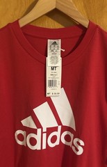 Adidas Tshirt Mens Medium Tall Red
