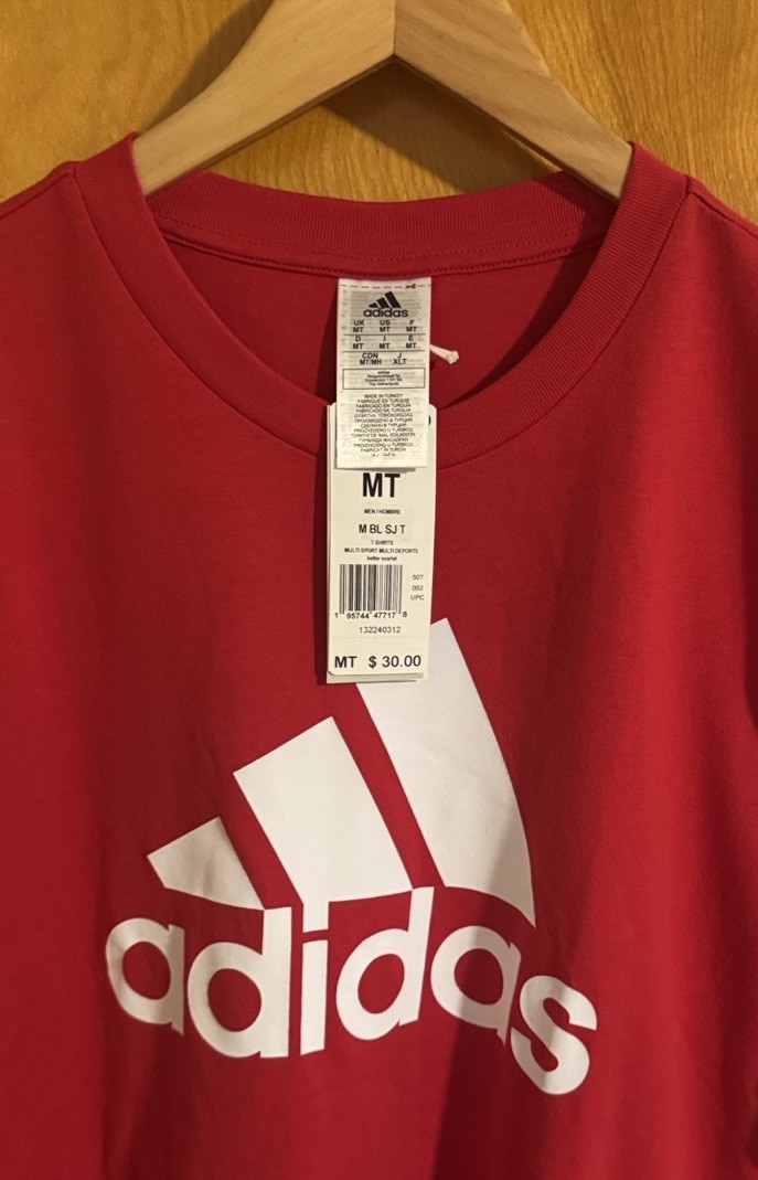 Adidas Tshirt Mens Medium Tall Red gallery