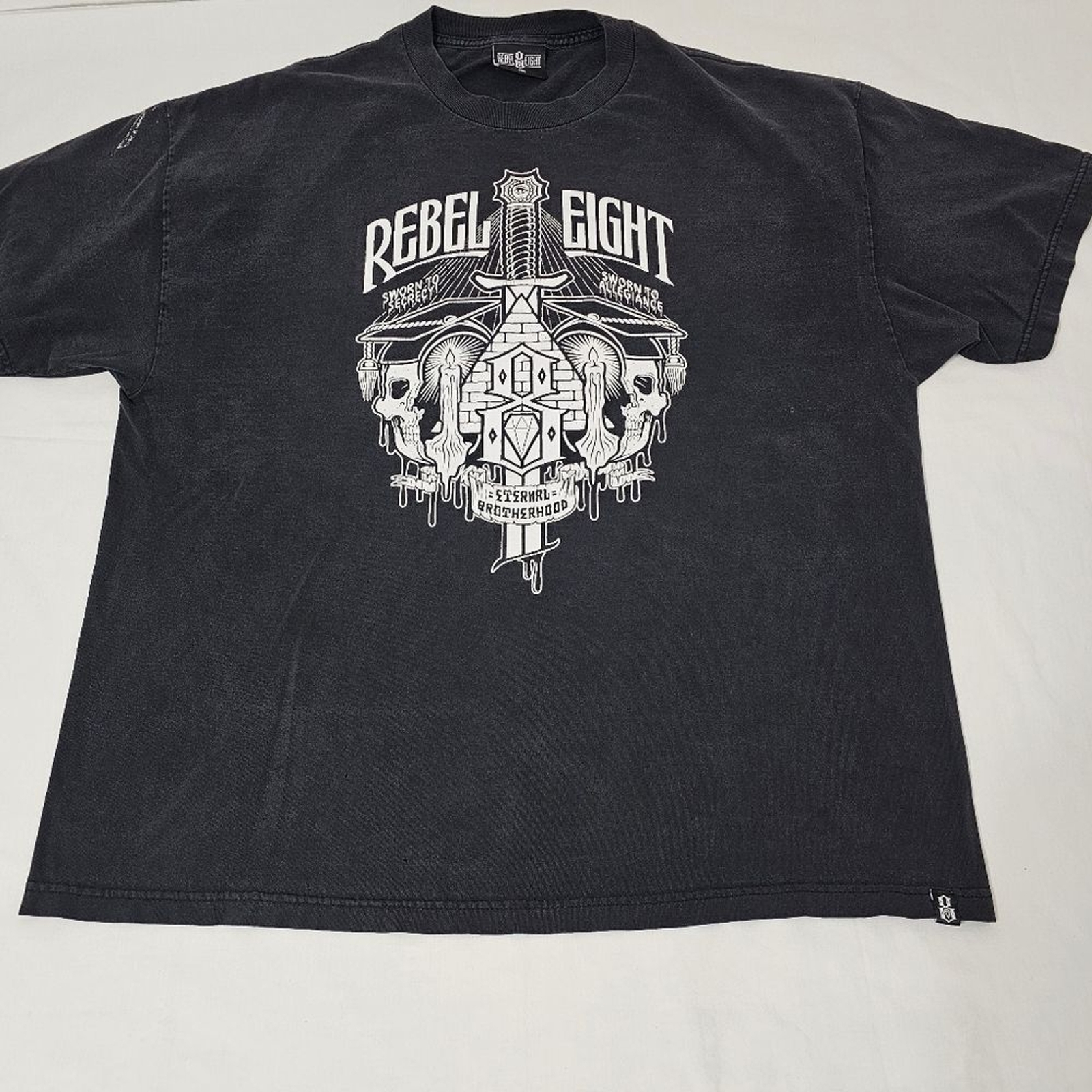 Rebel Eight Black Graphic T-Shirt for Men 2xl gallery
