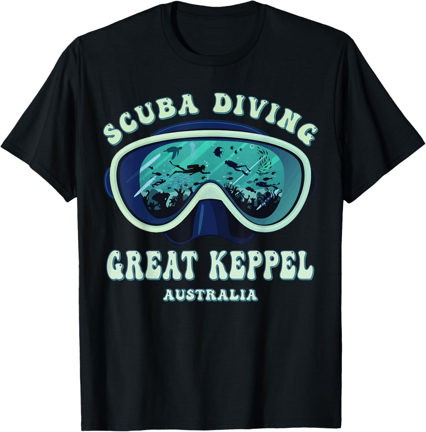 Scuba Diving, Great Keppel Australia Underwater Divers Mask T-Shirt