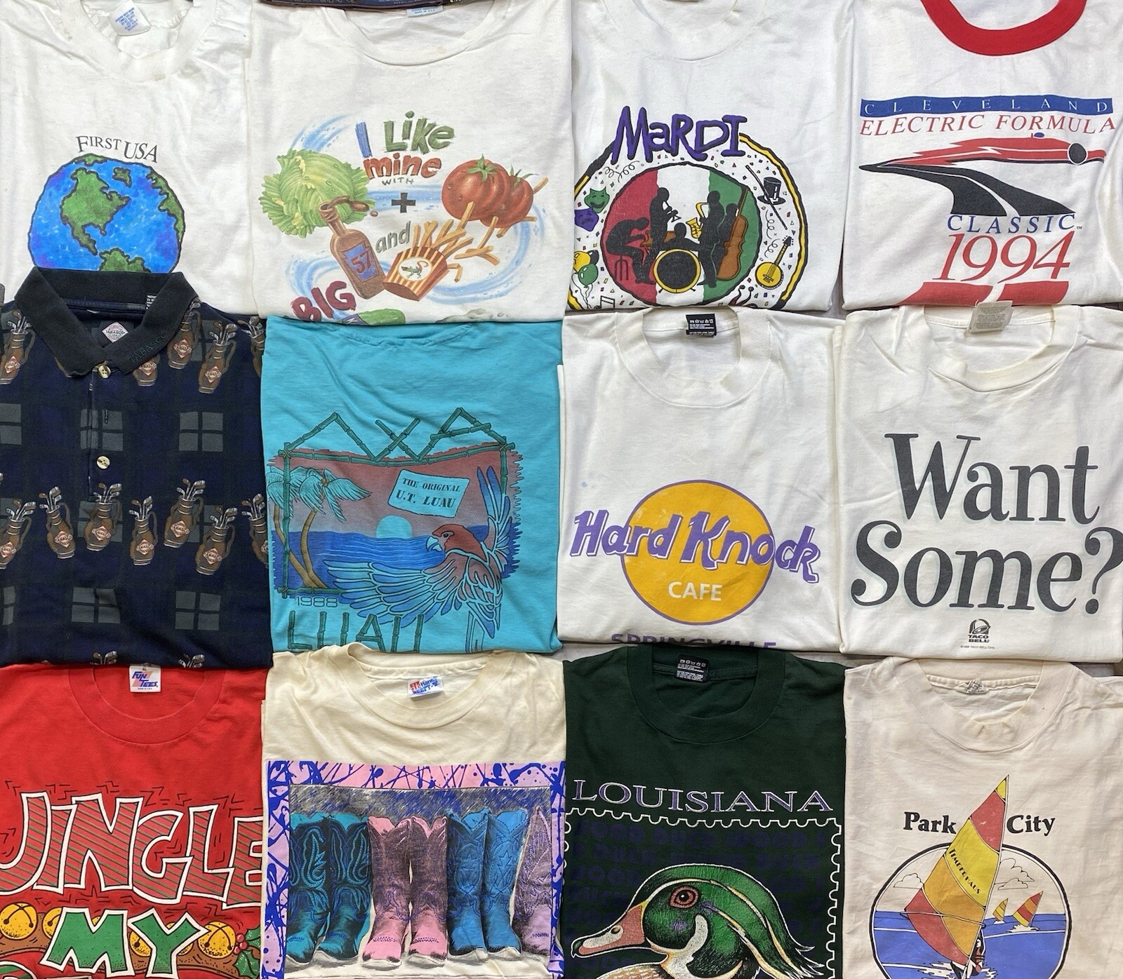 Vintage Graphic shirts Lot Of 20 Promo Funny Cartoons Sport Destinations Mix Szs gallery