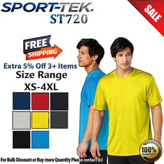 Sport-Tek ST720 Mens Short Sleeve Dri-Fit Workout Running Performance T-Shirt