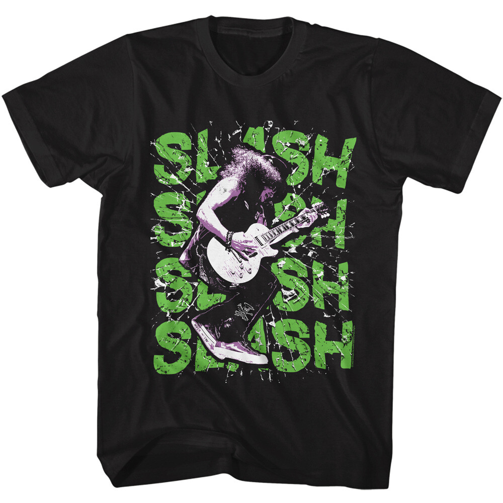Slash Repeat Jamming On Stage Glass Break Men's T Shirt Metal Band Music Merch gallery