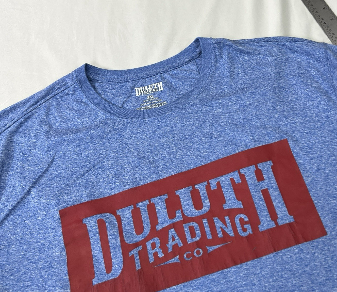 Duluth Trading Co Shirt Mens 2XL XXL Blue Stretch Breathable Tee Logo EUC gallery
