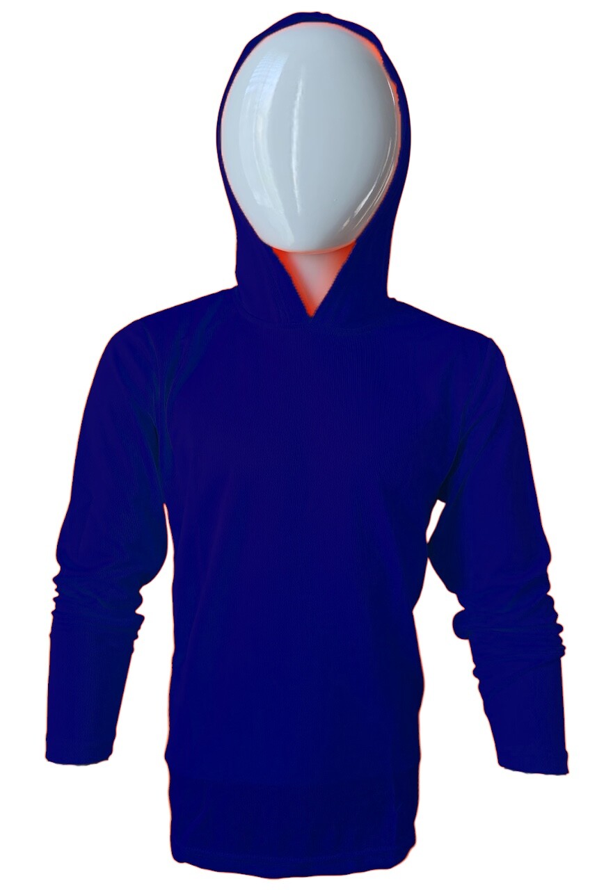 DRI-FIT Hoodie Long Sleeve T-Shirts, UPF 50+ Sun Protection Hooded Navy Blue gallery