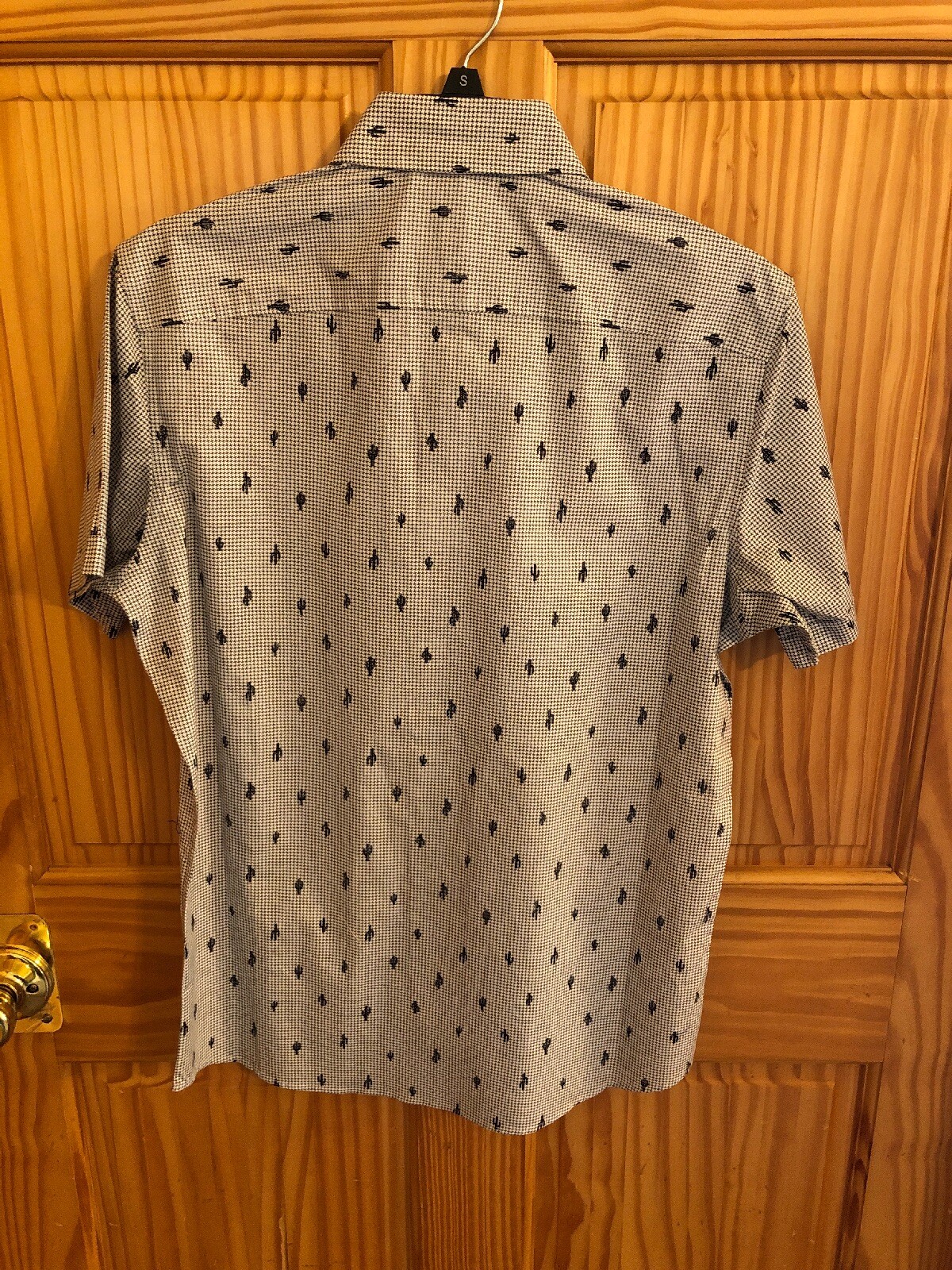 APT.9 MENS Button Up Shirt Black Small Cactus 🌵 Retail $40 (s-blk-14-23) gallery