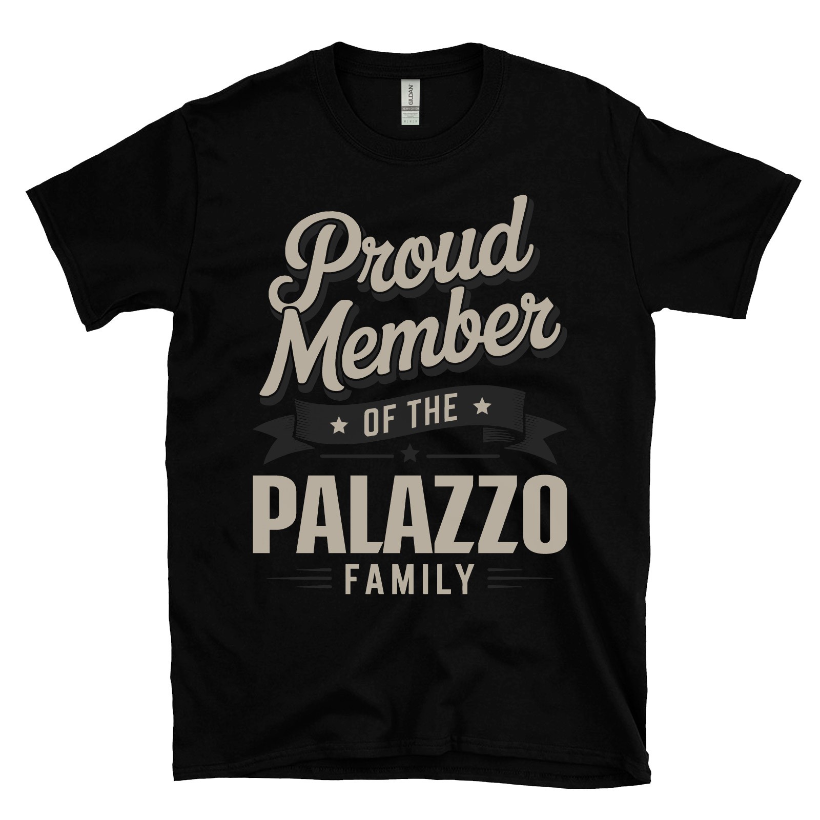 PROUD MEMBER OF THE PALAZZO FAMILY T-SHIRT surname last name heritage ancestry gallery