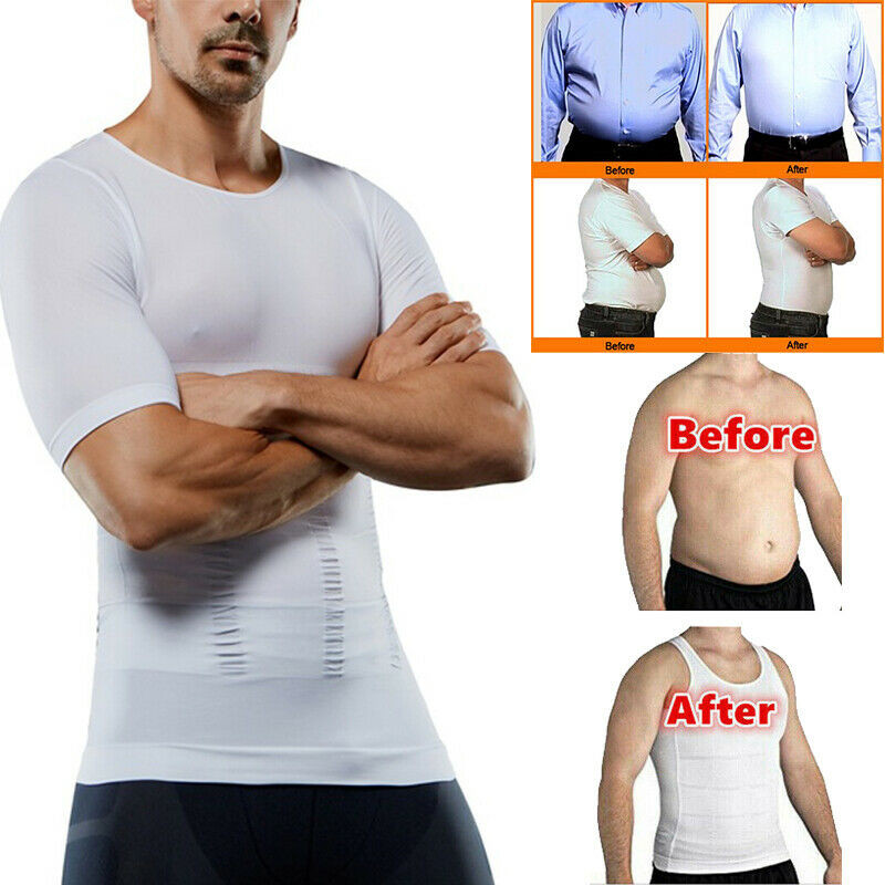 Men Slimming Body Shaper Waist Trainer Tank Top Fat Burn Belly Compression Vest gallery