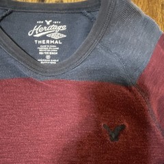 American Eagle Outfitters Heritage Thermal Striped Crew Neck Long Sleeve Tee XS