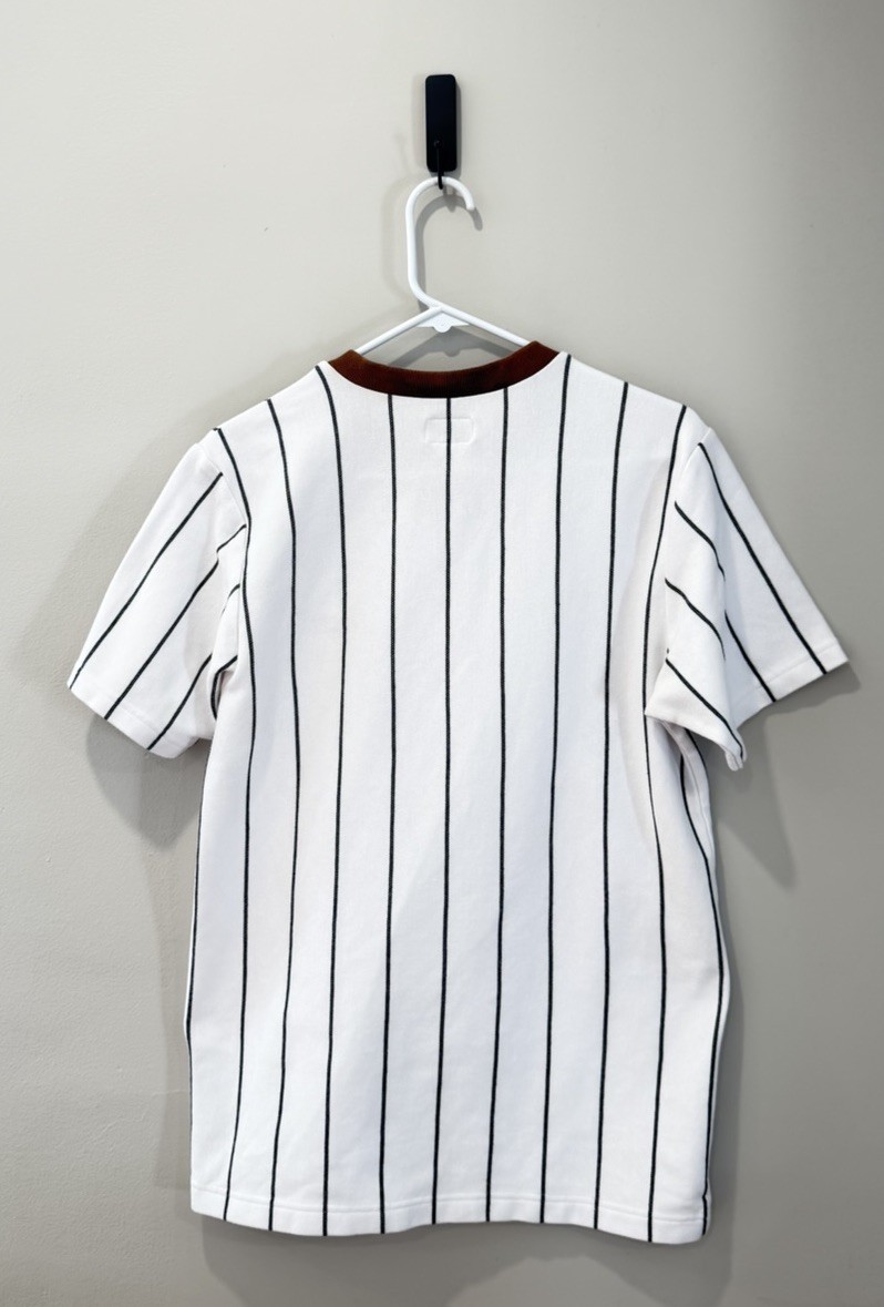 Supreme Pinstripe Soccer Top White Size Medium SS16 Jersey Rare Box Logo Jersey gallery
