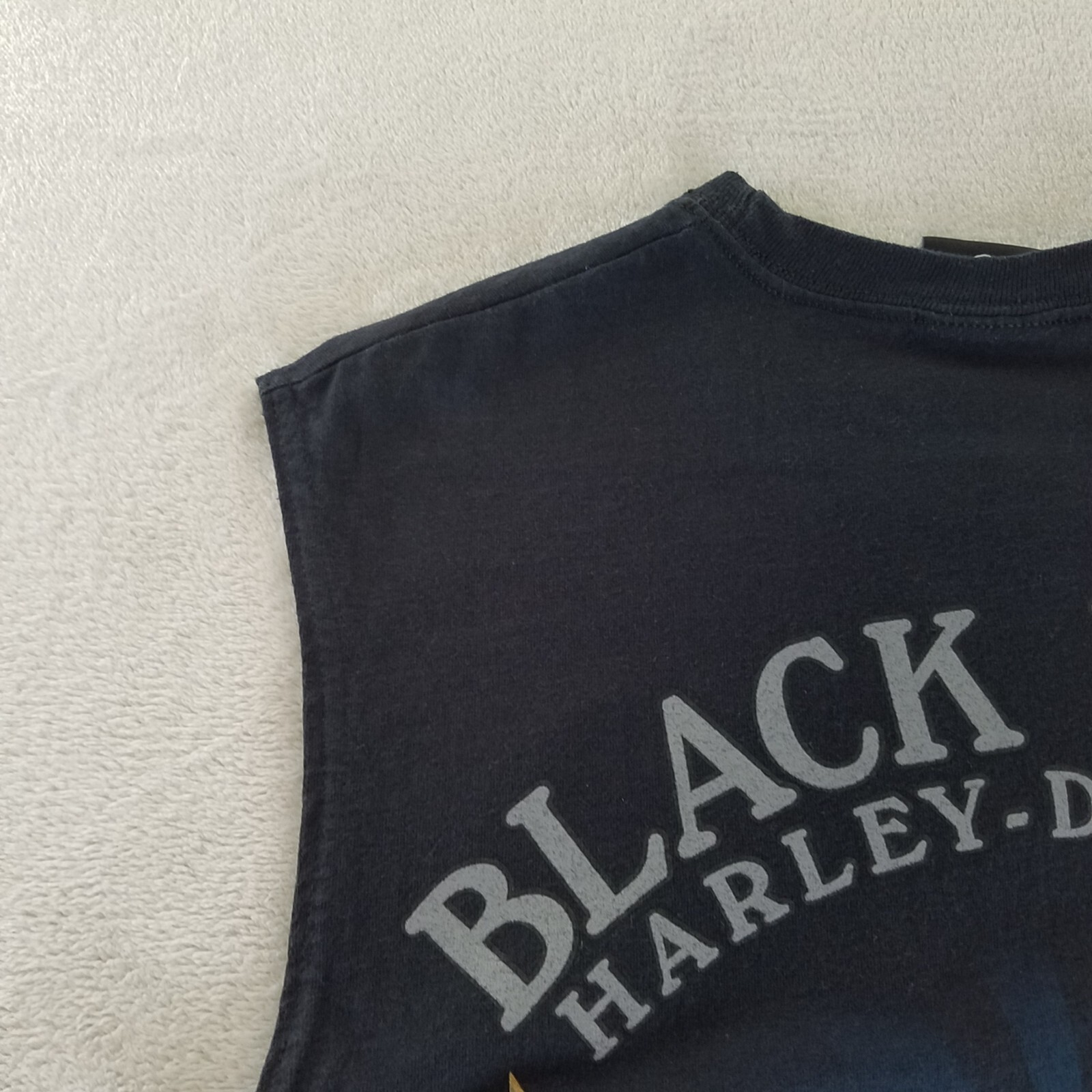 Mens Harley Sleeveless Graphic T Shirt Black Bad Attitude - See Measurements gallery