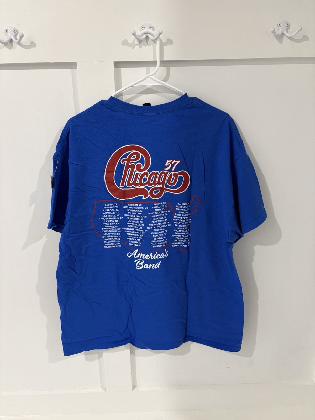 Chicago Men's America's Band Graphic Print Crew Neck Tee XL Blue gallery