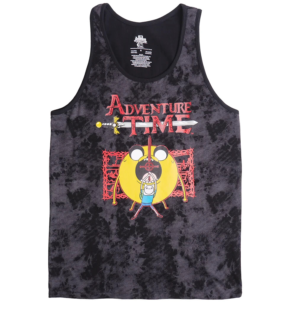 Cartoon Network's Adventure Time Black Washed Cotton Tank Top A-Shirt gallery