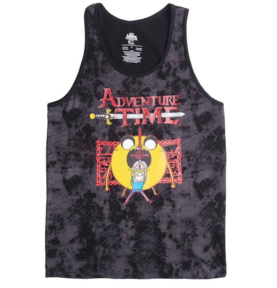 Cartoon Network’s Adventure Time Black Washed Cotton Tank Top A-Shirt
