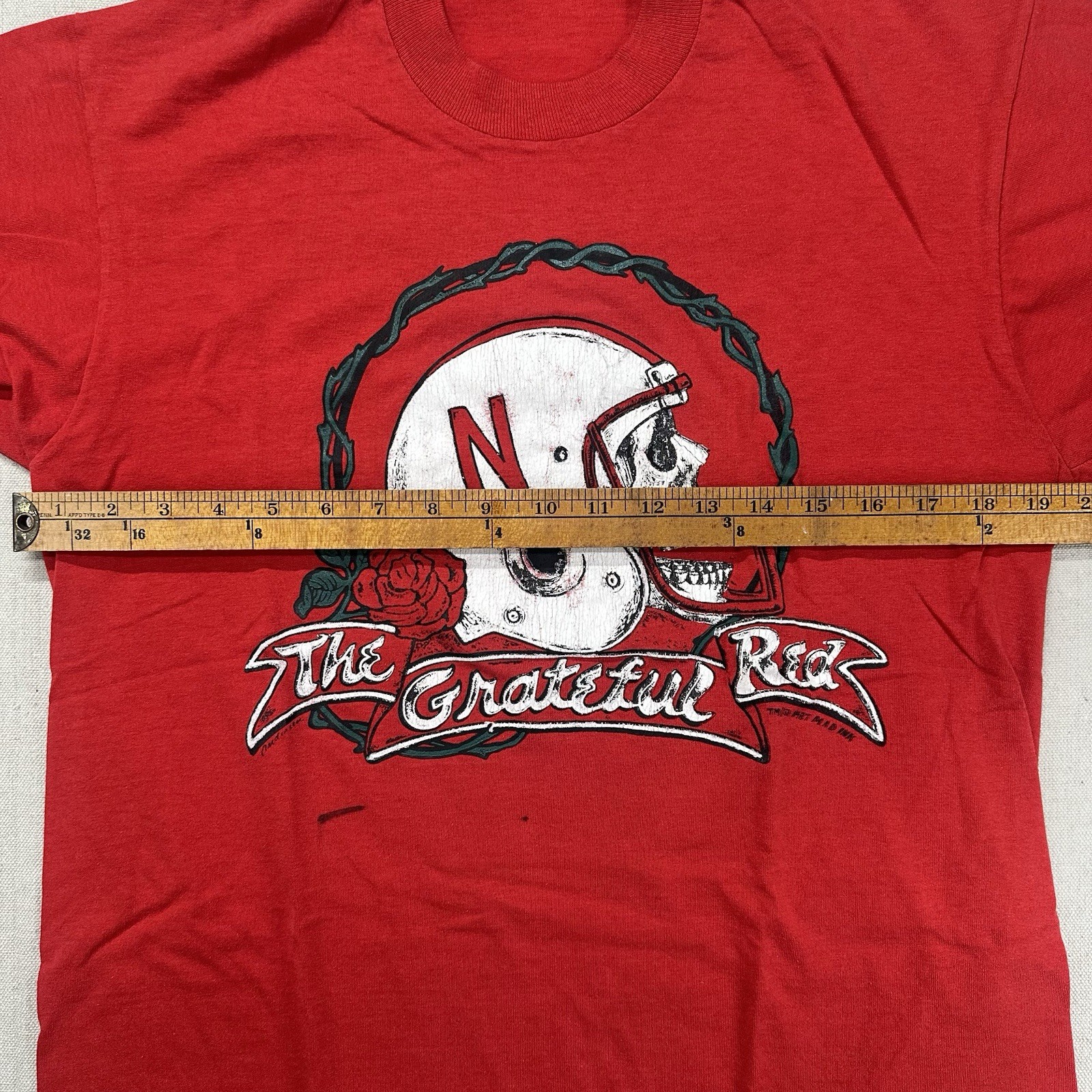 Vintage 1987 Grateful Dead Red Parody University Of Nebraska Red Shirt Large gallery