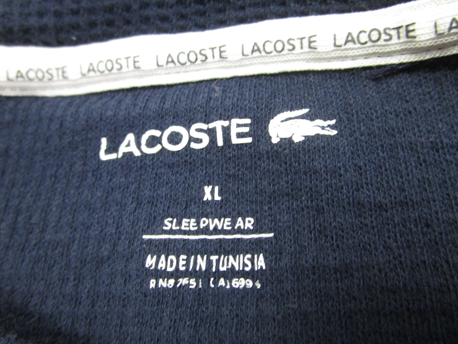 Lacoste Sleepwear Shirt XL Thermal Top Waffle Knit boxy crop high waist short gallery