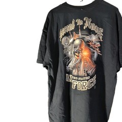New Gildan Air Force SECOND TO NONE T-shirt BLACK Size XL~#315