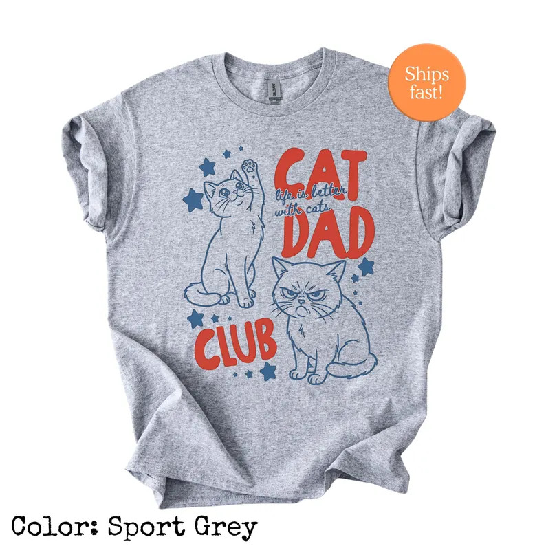 Cat Dad Funny Cat Lover Gildan Tee Shirt Gift for Pet Owner gallery