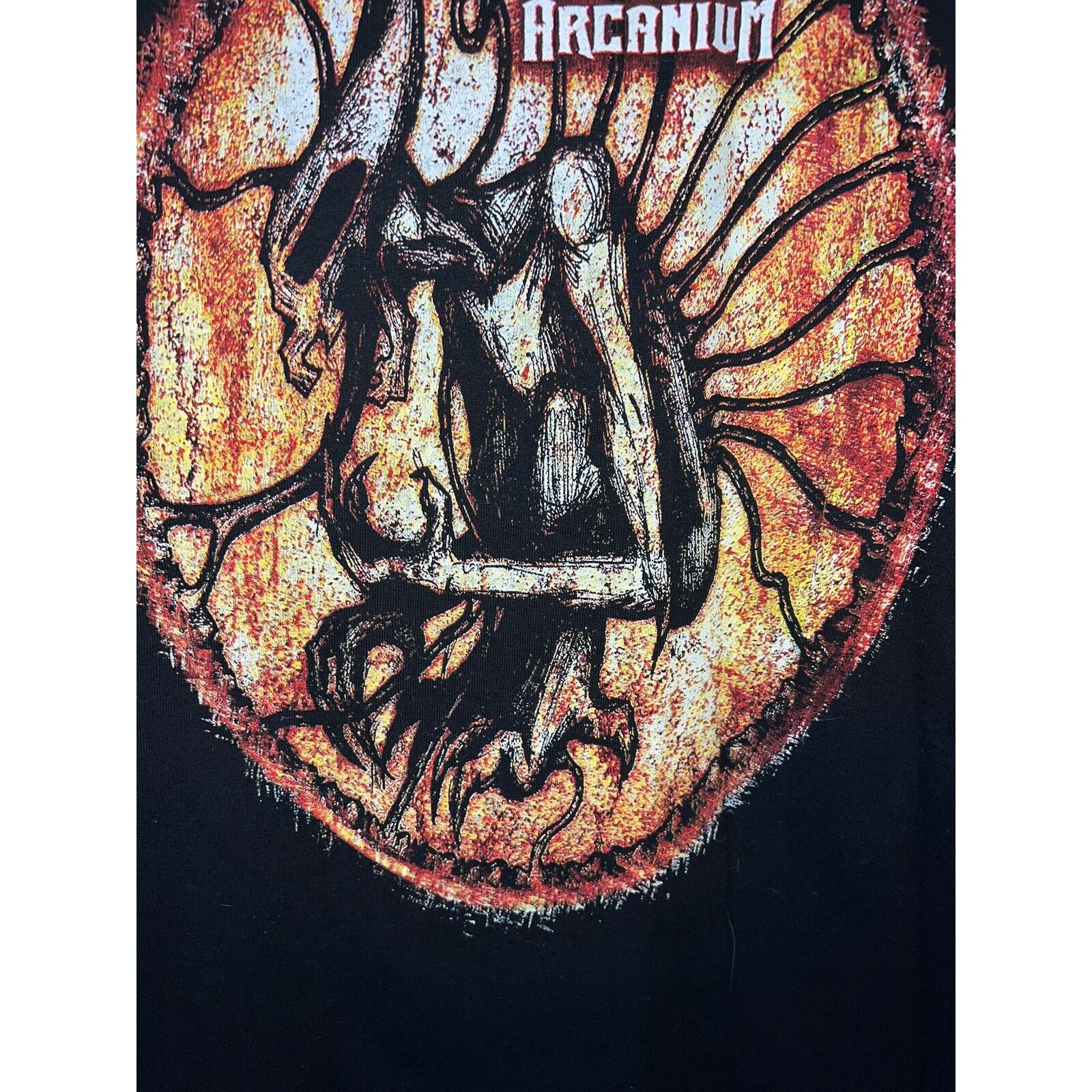 2009 Arcanium Metal Concert Tour Graphic Black Shirt 2000s S Small Y2K gallery