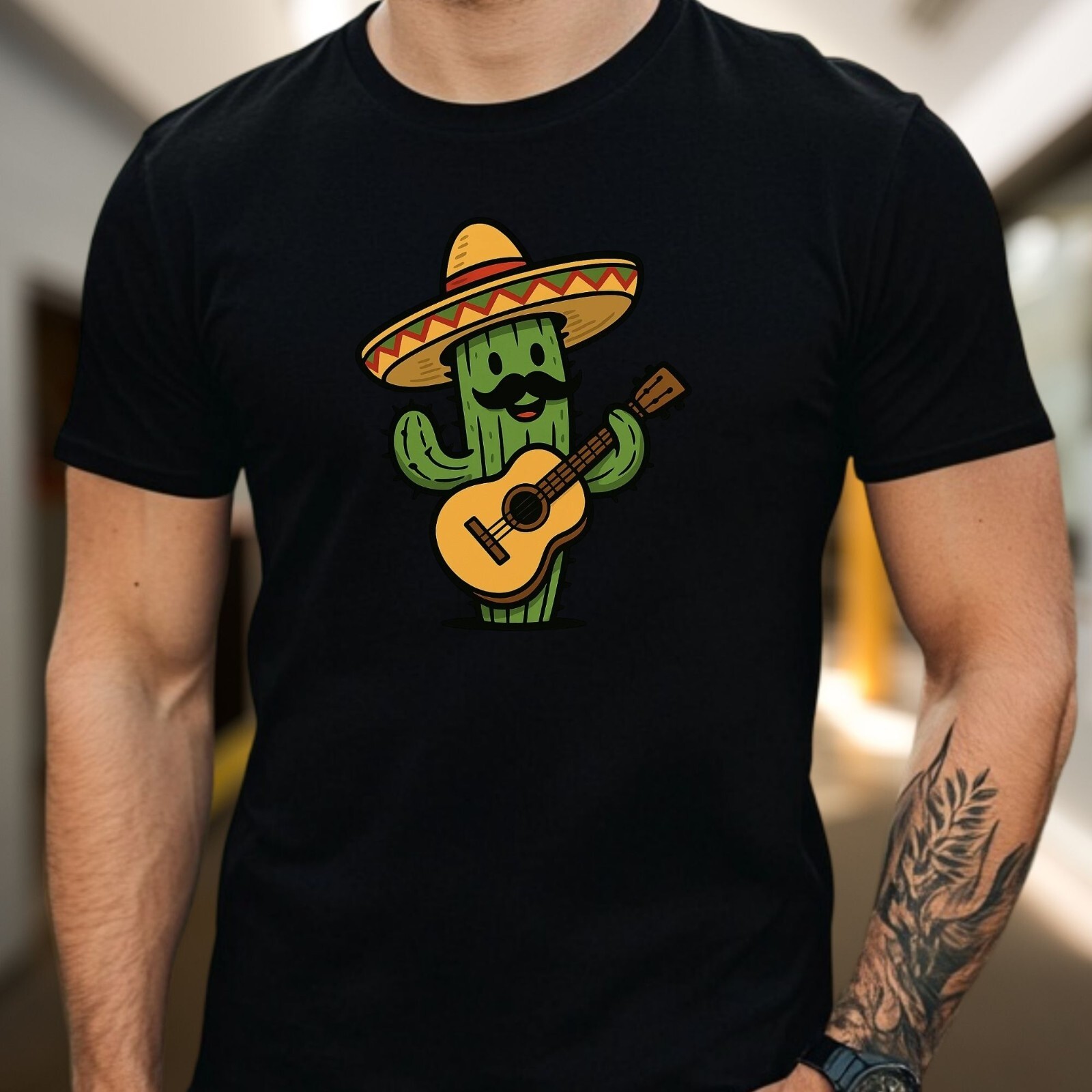 Mens Cactus Fiesta Motif Cotton T-Shirt Size S to 5XL gallery