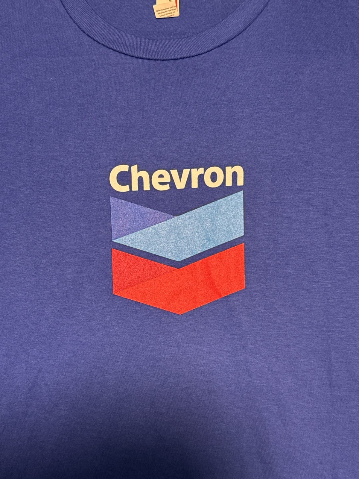 Chevron This is Human Energy TShirt Blue Oil Gas Company Graphic Tee Men's L gallery