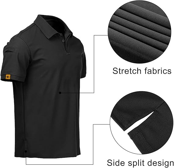 Mens Tactical Polo T-Shirt Quick Dry Combat Short Sleeve Team Work Casual Shirt gallery