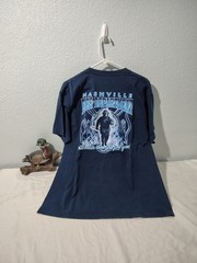 y2k Nashville TN Fire Rescue Blue Graphic T-Shirt Large free shipping B120